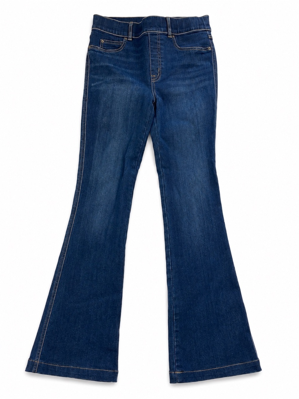 SPANX Pull-On Flare Jeans Dark Wash Stretch Denim Size Small S
